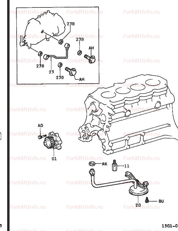 Масляный насос двигателя Тойота 1DZ Toyota