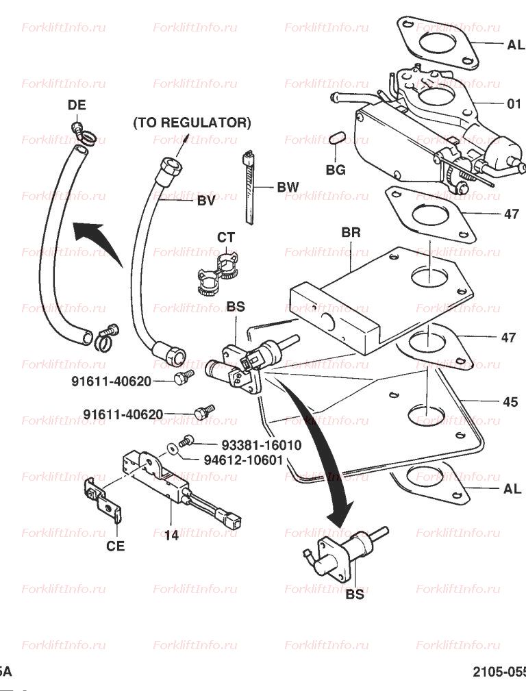 Карбюратор двигателя 5k Toyota (3-way catalytic exclusive (Z4)) вакуумные трубки