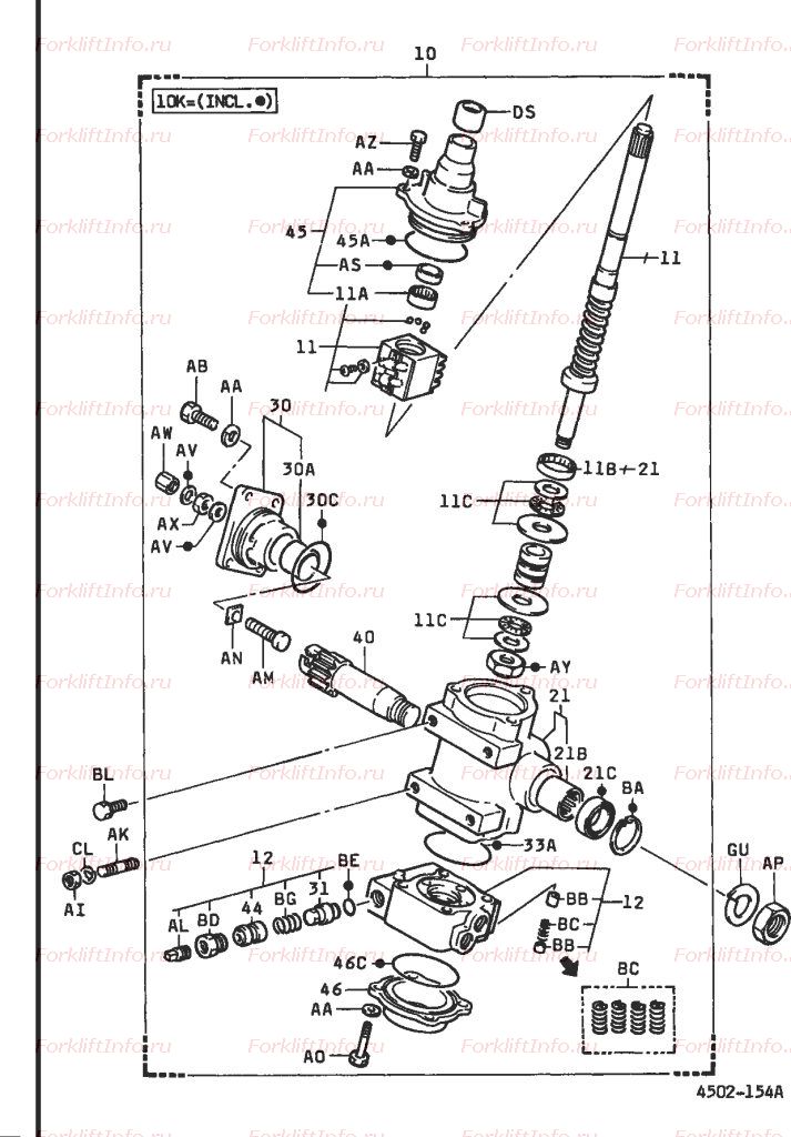 Рулевой редуктор автопогрузчика Toyota 6FG/FD15