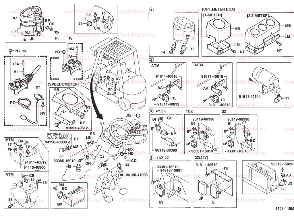 Датчики и переключатели автопогрузчика Toyota 6FG/FD15